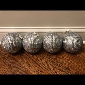 NWT! Silver Christmas Ornaments